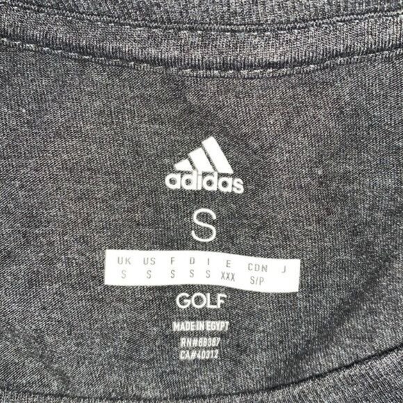 Adidas Mens Golf Long Sleeve Shirt Gray White Logo Polyester Cotton S - Picture 2 of 8